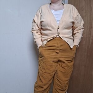 ALC Peters II Button Front Classic Cardigan in Apricot Size Small